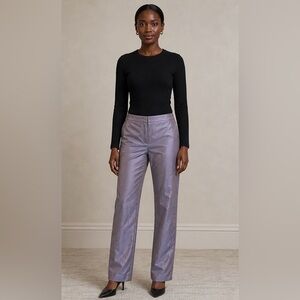 Blumarine Iridescent Lavender Straight-Leg Pants